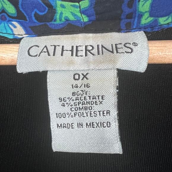 Catherines Womens 0X Artsy Boho Career Eclectic Sheer Paisley Duster Cardigan - Picture 7 of 11